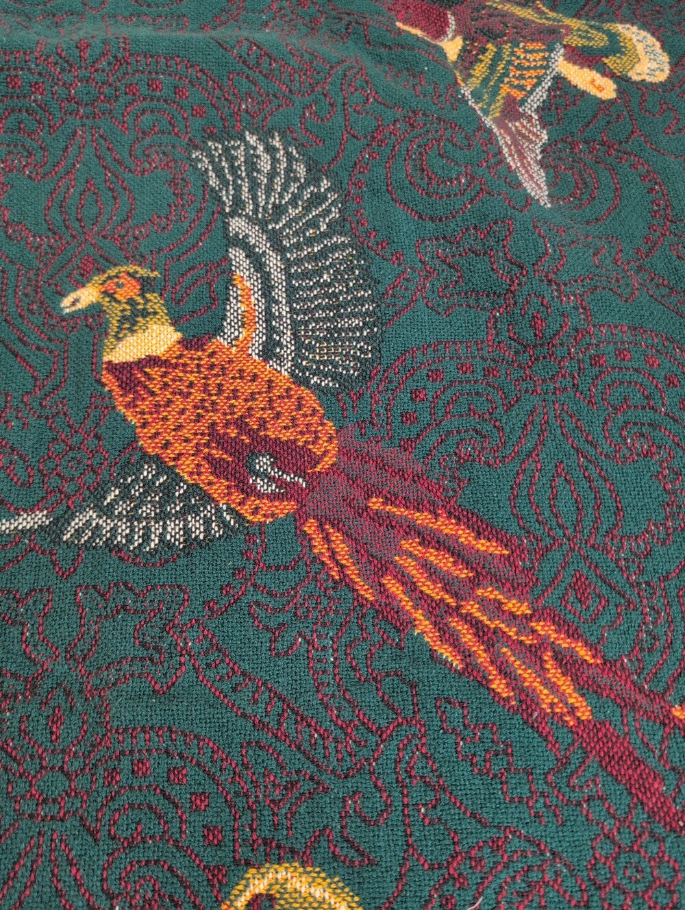 Vintage Goodwin Weavers Game Bird Tapestry Throw Blanket 46x66 Cotton USA - Picture 6 of 10